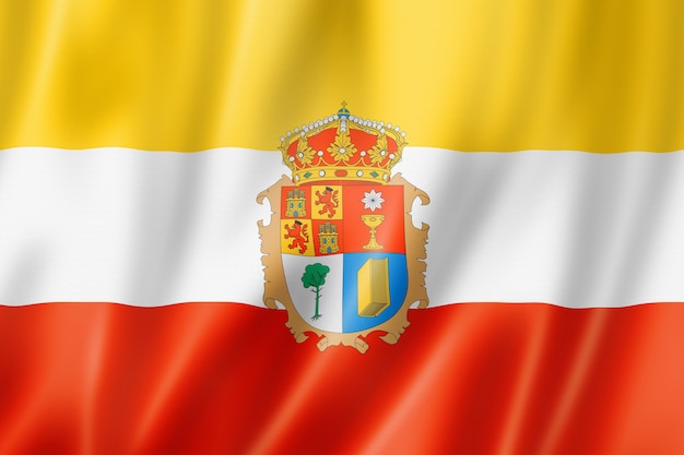 Drapeau de la province de Cuenca, Espagne agitant la collection de bannières. illustration 3D