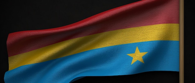 Photo le drapeau de la république démocratique du congo est fièrement déployé