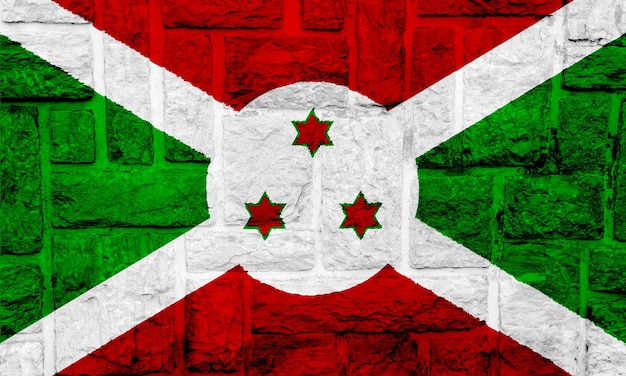 Drapeau de la République du Burundi sur un fond texturé Collage conceptuel