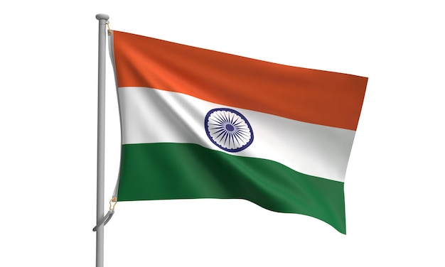 Le drapeau de la République de l'Inde orange blanc vert couleur symbole décoration patriotisme guerre soldat militaire confl