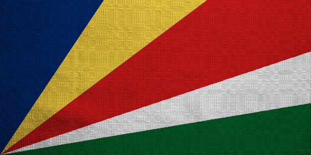 Drapeau de la République des Seychelles sur un fond texturé Collage conceptuel