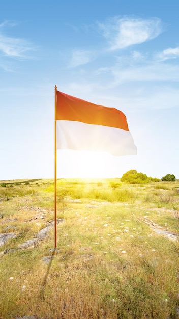 Le drapeau rouge et blanc du drapeau indonésien