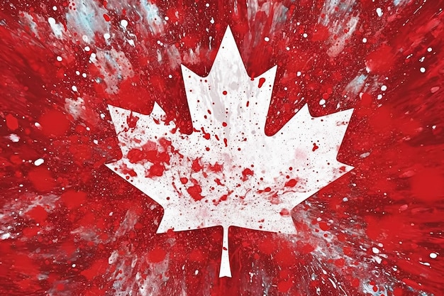 Un drapeau rouge et blanc avec le mot canada dessus.