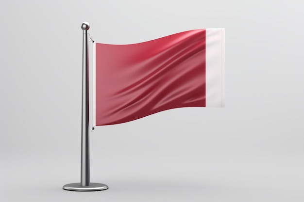 un drapeau rouge et blanc sur un poteau