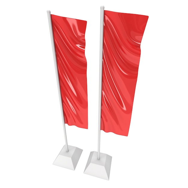 Photo drapeau rouge expo banner stand modèle 3d