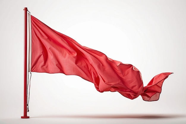 drapeau rouge isolé sur fond blanc