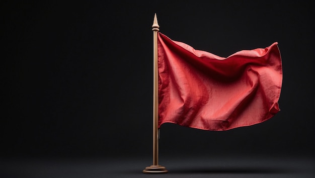 drapeau rouge isolé sur fond noir