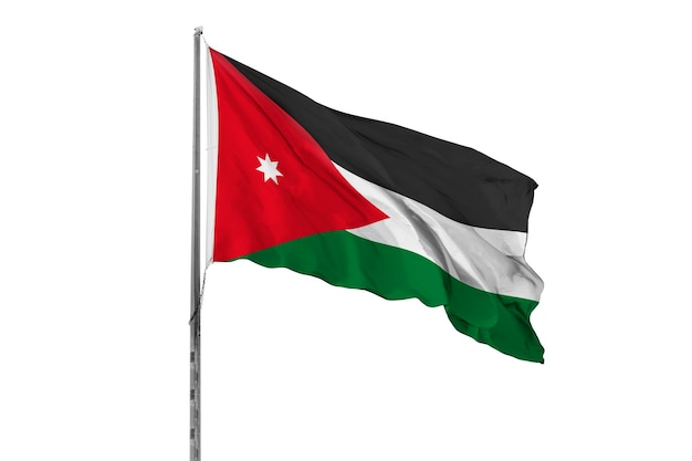 un drapeau rouge et vert avec une étoile blanche dessus