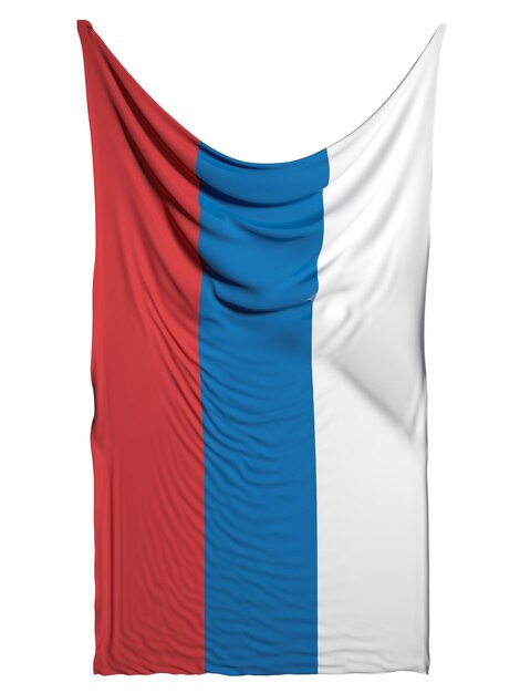 Photo drapeau russe sur fond blanc