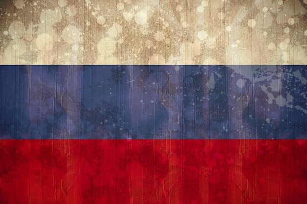 Drapeau de la Russie en effet grunge