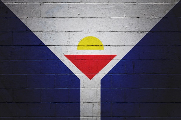 Photo drapeau de saint-martin peint sur un mur