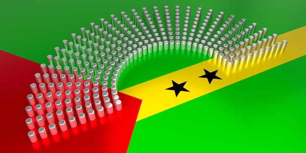 Drapeau de Sao Tomé-et-Principe vote concept d'élection parlementaire illustration 3D