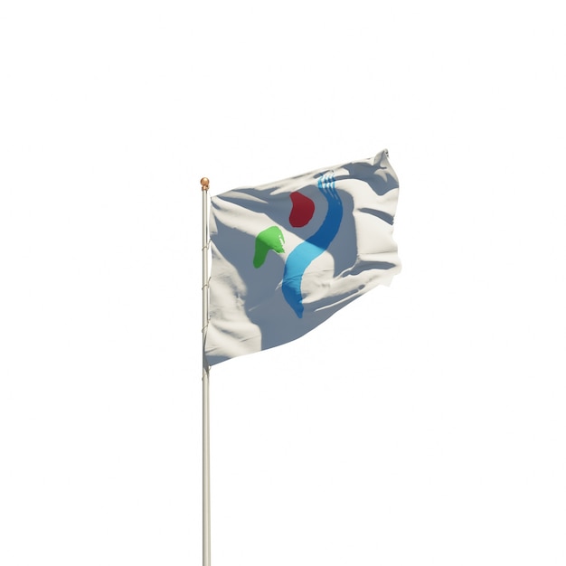 Drapeau de Séoul Corée isolé sur blanc. Illustration 3D