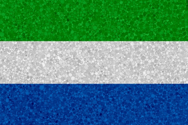 Drapeau de la Sierra Leone sur la texture en polystyrène