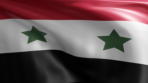 Photo le drapeau de siria rendu 3d