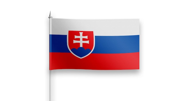 Drapeau de la Slovaquie sur fond blanc