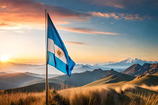 Le drapeau de la soie argentine de près réaliste