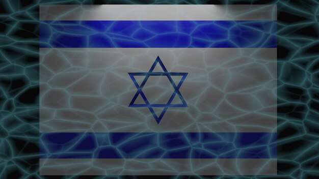 Drapeau sous-marin d'Israël avec rendu 3D de lumière supérieure