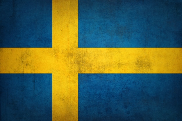 Drapeau de Suède. Illustration du drapeau suédois agitant.
