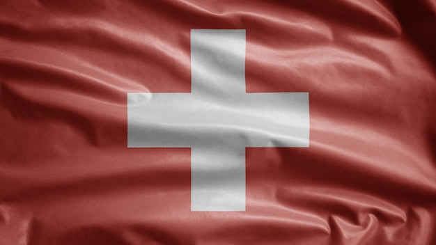 Drapeau suisse flottant au vent