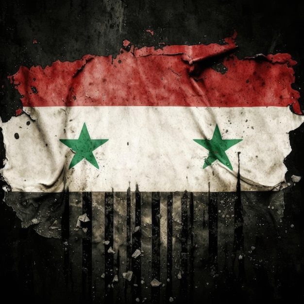 Photo drapeau syrien déchiré