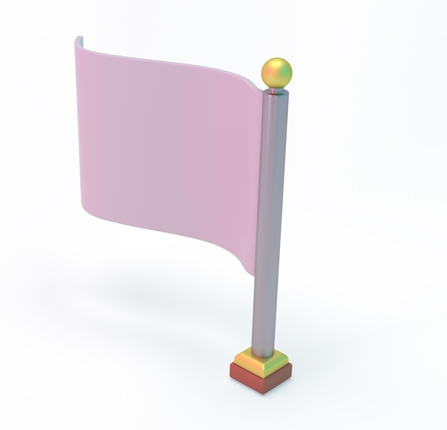 Drapeau de table arrière côté droit isolé sur fond blanc