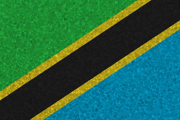 Drapeau de la Tanzanie sur la texture en polystyrène