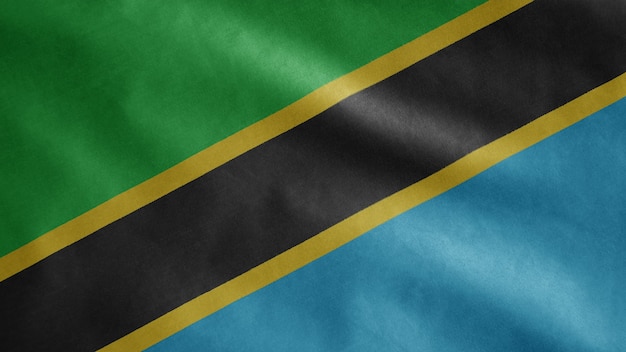 Drapeau tanzanien flottant au vent