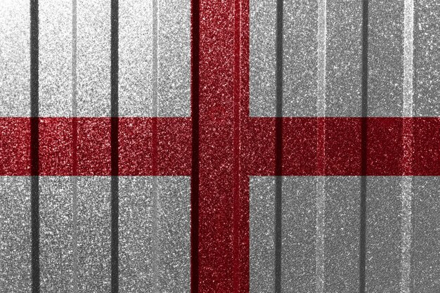 Drapeau texturé de l'Angleterre sur le mur métallique Fond géométrique abstrait naturel coloré avec des lignes