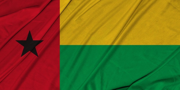 Drapeau texturé réaliste 3d de Guinée Bissau
