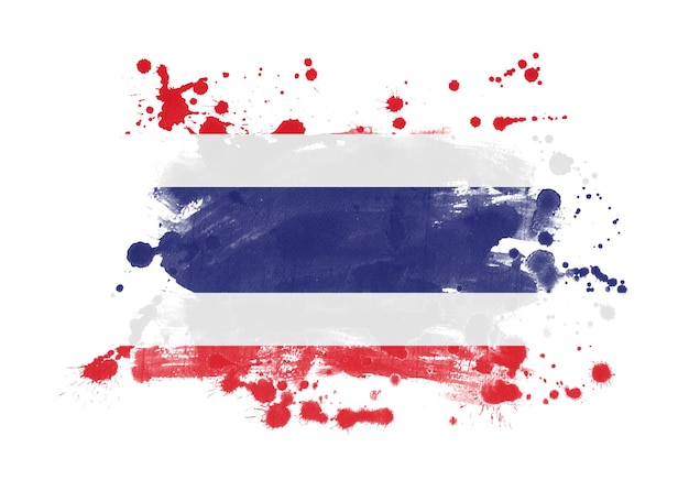 Drapeau de la thaïlande grunge fond peint