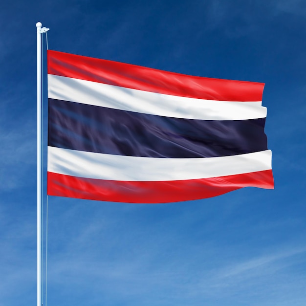 Drapeau de la Thaïlande sur mât