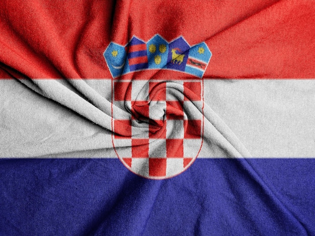 Photo drapeau en tissu de la croatie drapeau national de la croatie