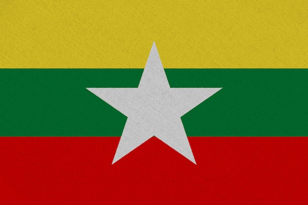 Photo drapeau en tissu myanmar