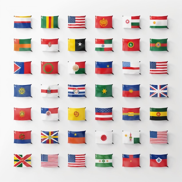 Photo drapeau de tous les pays avec fond transparent