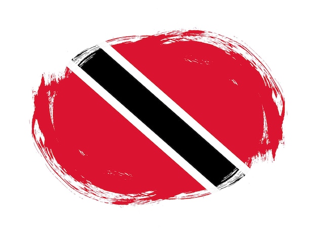 Drapeau de la trinité-et-tobago sur fond de pinceau arrondi