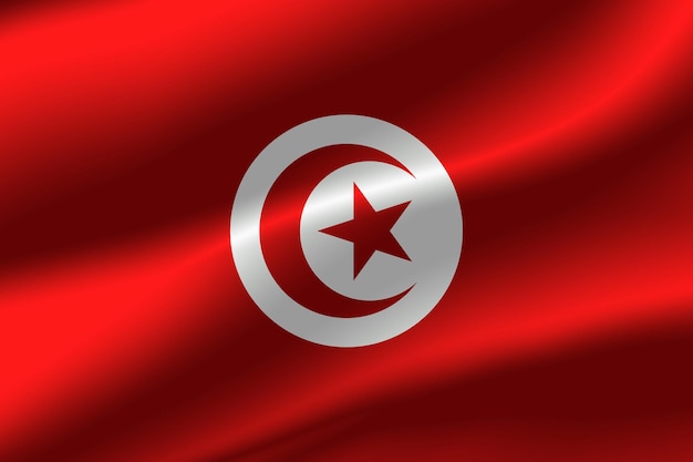 Drapeau de la Tunisie en arrière-plan