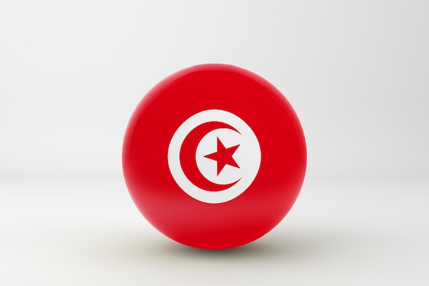 Photo drapeau de la tunisie sur fond blanc