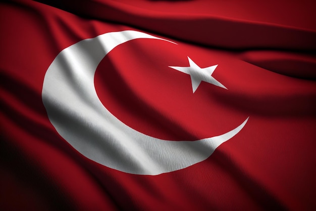 Drapeau de la Turquie, concept lié au tremblement de terre en Syrie et en Turquie. La solidarité est un acte de bienveillance.