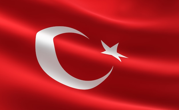 Drapeau de la Turquie. Illustration du drapeau turc agitant.