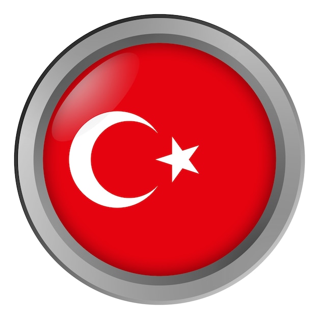 Drapeau de la Turquie rond comme un bouton