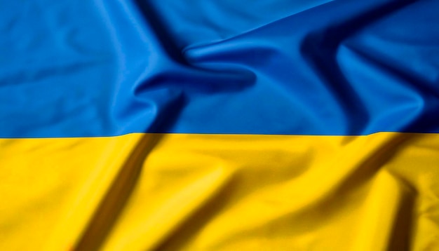 Drapeau de l'Ukraine avec plis