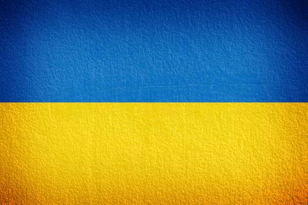 Photo drapeau de l'ukraine sur la texture du mur