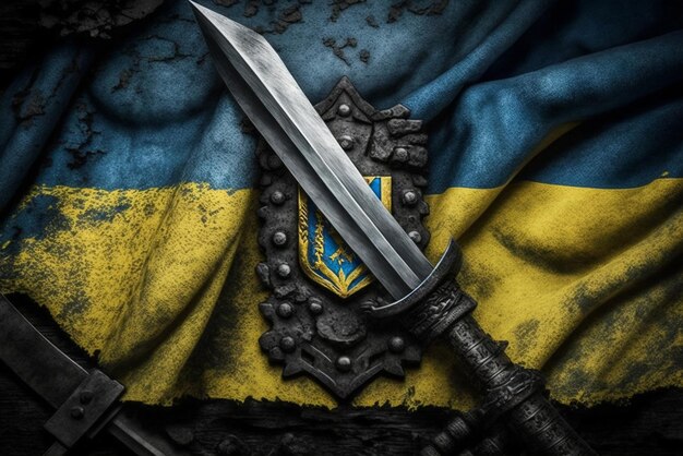 Photo drapeau ukrainien concept