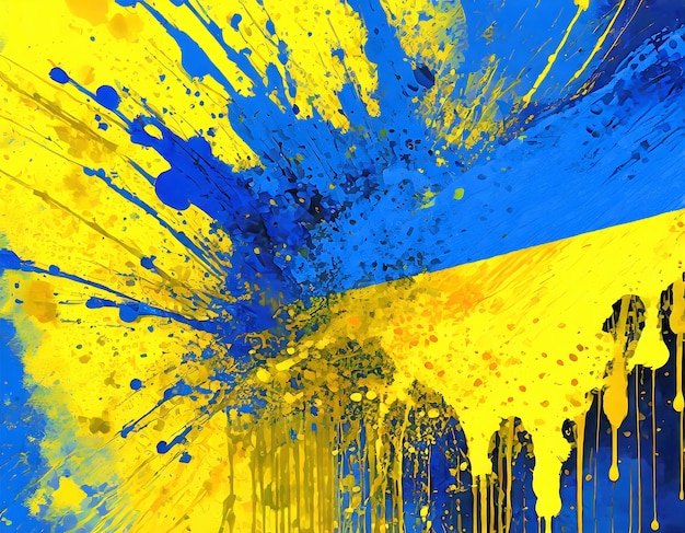 Le drapeau ukrainien vibrant