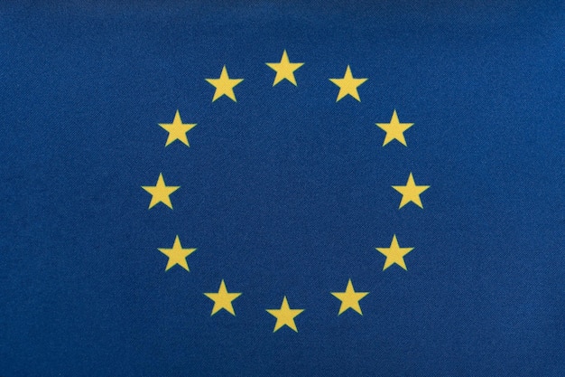 Drapeau de l'Union européenne 12 étoiles sur fond bleu Drapeau de l'Europe