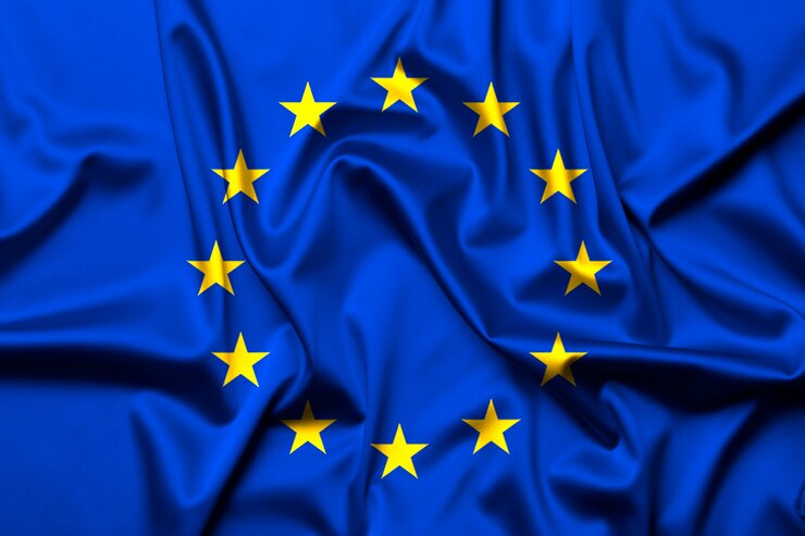 Drapeau de l'Union européenne en arrière-plan