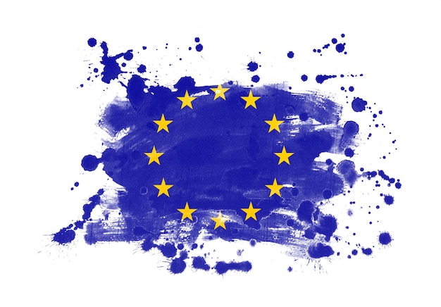 Drapeau de l'Union européenne grunge fond peint