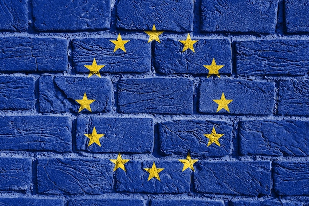 Drapeau de l'Union européenne sur le mur