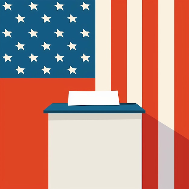 Le drapeau de l'urne électorale américaine Les électeurs américains L'équité de l'avenir L'espoir Décision